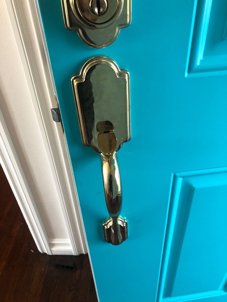Brass decorative lockset installation Long Beach CA — Belmont Locksmith